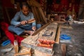 Man working in wood workshop