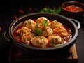 Nepalese Momo Jhol Achar Dumpling Soup, Fried Gyoza Broth, Spicy Tomato Momo Seasoned Soup Royalty Free Stock Photo