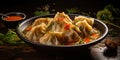 Nepalese Momo Jhol Achar Dumpling Soup, Fried Gyoza Broth, Spicy Tomato Momo Seasoned Soup