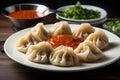 Nepalese Momos On A White Plate Royalty Free Stock Photo