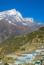 Namche Bazaar town in Khumbu, mountain village on EBC trekking route in Nepal Royalty Free Stock Photo