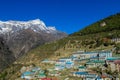 Namche Bazaar town in Khumbu, mountain village on EBC trekking route in Nepal Royalty Free Stock Photo