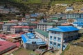 Nepal mountain village on EBC trekking route Royalty Free Stock Photo