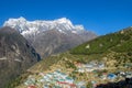 Nepal mountain village on EBC trekking route Royalty Free Stock Photo