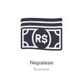 nepalese outline icon. isolated line vector illustration from business collection. editable thin stroke nepalese icon on white