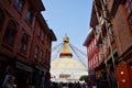 Nepalese People and foreigner travel Boudhanath temple for pray