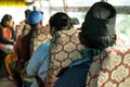 Nepalese people taking local bus to Ngadi, Annapurna circuit, Nepal