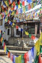 Nepalese prayer flags in the Swayambhunath temple complex.