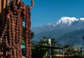 Nepalese prayer rosaries with red thread, Pokhara, Nepal