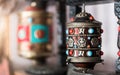 Nepalese prayer wheel at the street market