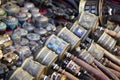 Nepalese Prayer Wheels at the souvenir market in Kathmandu, Nepal Royalty Free Stock Photo