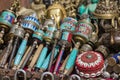 Nepalese Prayer Wheels on Swayambhunath stupa in Kathmandu, Nepal Royalty Free Stock Photo