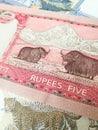 Nepalese rupee, close up of Nepal paper bank note