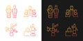 Nepalese traditions gradient icons set for dark and light mode