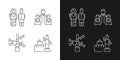 Nepalese traditions linear icons set for dark and light mode