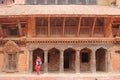 A Nepalese woman walking at Patan Museum in Nepal