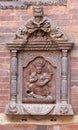 Nepalese wooden carving at the palace in Patan, Nepal