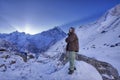 Nepali guide at the annapurna base camp Royalty Free Stock Photo