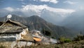 Nepali huts in mountains Royalty Free Stock Photo