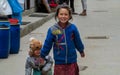 Nepali little girl living in a village with her brother