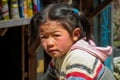 Nepali little girl living in a village scared