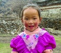 Nepali little girl living in a village smile