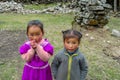 Nepali little girls living in a village