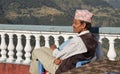 Nepali men resting before hike