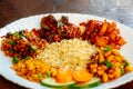 Nepali Newari Khaja Set with Meat, Beatean Rice, Vegetables and Snacks