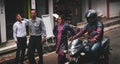 Nepali Office Workers Passing Thamel Street