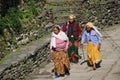 Nepali people in a small village