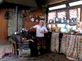 Nepali Woman cooking in her Himalayan Lodge