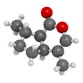 Nepetalactone catnip cat attractant molecule. 3D rendering. Atoms are represented as spheres with conventional color coding: Royalty Free Stock Photo