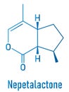 Nepetalactone catnip cat attractant molecule. Skeletal formula. Royalty Free Stock Photo