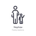 nephew outline icon. isolated line vector illustration from family relations collection. editable thin stroke nephew icon on white