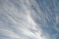Atmospheric sky art image. White Cirrus cloud in blue sky. Australia