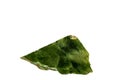 Nephrite gemstone on a white background