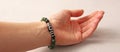 Nephritis Dzi bead bracelet. Bracelet made of stones on hand from natural stone Nephritis. Bracelet made of natural stones.