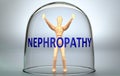 Nephropathy can separate a person from the world and lock in an isolation that limits - pictured as a human figure locked inside a