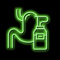 nephrostomy disease, esophagus brought into bag neon glow icon illustration