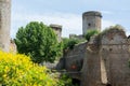 Nepi in Lazio, Italy. Borgia Castle, a 15th-century reconstruction of a feudal manor. It has massive walls and four towers Royalty Free Stock Photo