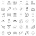 Nepotism icons set, outline style