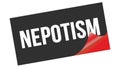NEPOTISM text on black red sticker stamp