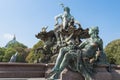 Neptun Fountain Berlin in neo-baroque style with five allegorical bronze statues Royalty Free Stock Photo