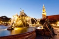 (Neptunbrunnen) Neptune Fountain in Berlin at sunset