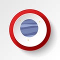 Neptune colored button icon. Element of space illustration. Signs and symbols icon can be used for web, logo, mobile app, UI, UX Royalty Free Stock Photo