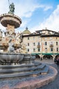 The Neptune fountain in Cathedral Square, Trento, Italy Royalty Free Stock Photo