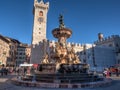 Neptune fountain in Cathedral Square, Trento. Royalty Free Stock Photo