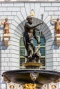 Neptune Fountain - Fontanna Neptuna - in front of Artus Court, Dwor Artusa, at Long Market Dlugi Rynek in old town city center of