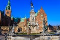 Neptune Fountain in front of Frederiksborg castle in Hillerod, Denmark Royalty Free Stock Photo